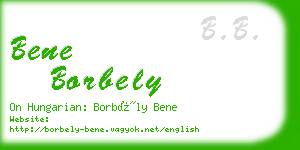 bene borbely business card